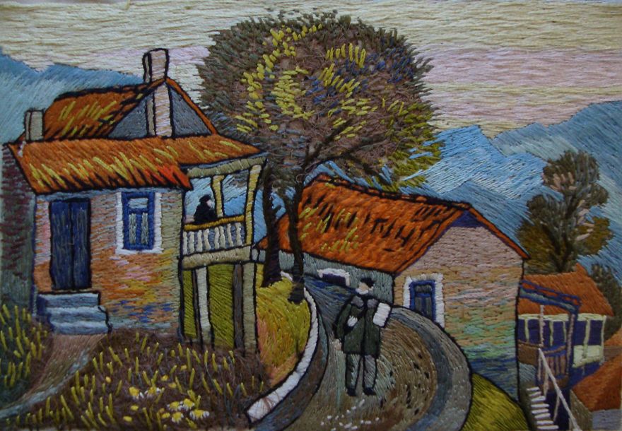 I Create Embroidery Art With Needle And Silk Threads