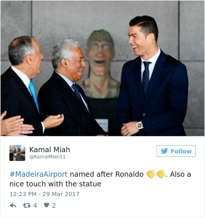 Cistiano Ronaldo Statue Fail
