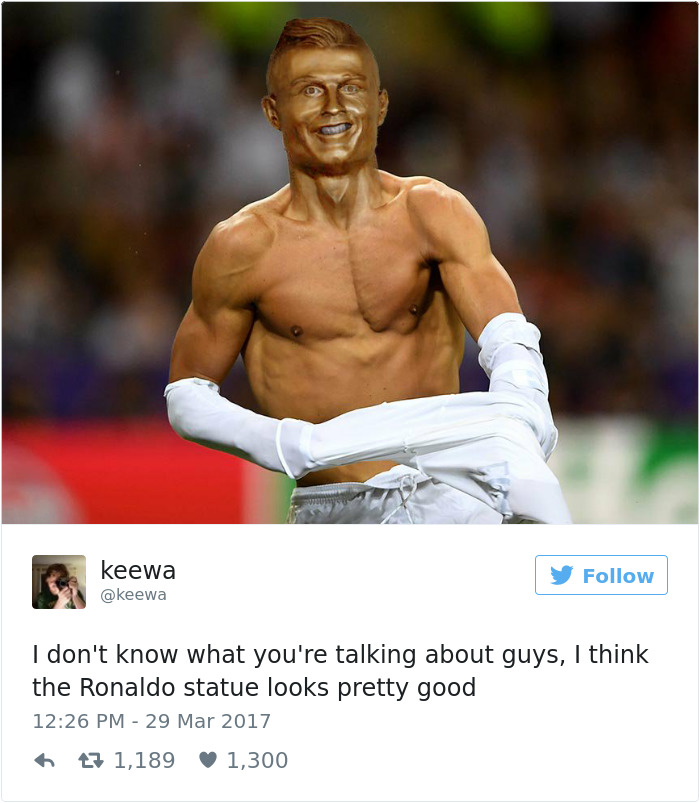 Cistiano Ronaldo Statue Fail