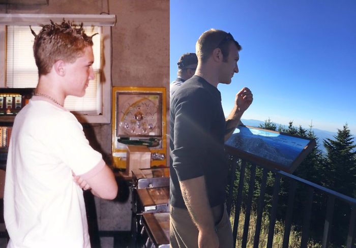 Age 14 Vs 32. That Little Punk Became A Firefighter And Wilderness Rescue Instructor. Still Like Playing Pinball Though.