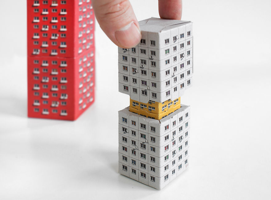 Blokoshka: Modernist Architectural Matryoshka That You Can Fold Out Of Paper