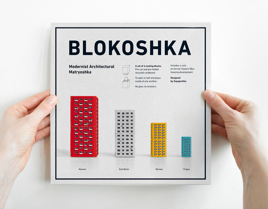 Blokoshka: Modernist Architectural Matryoshka That You Can Fold Out Of Paper Blokoshka: Modernist Architectural Matryoshka That You Can Fold Out Of Paper