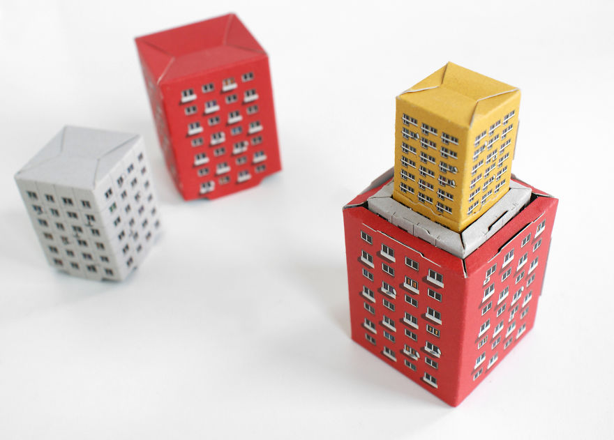 Blokoshka: Modernist Architectural Matryoshka That You Can Fold Out Of Paper Blokoshka: Modernist Architectural Matryoshka That You Can Fold Out Of Paper