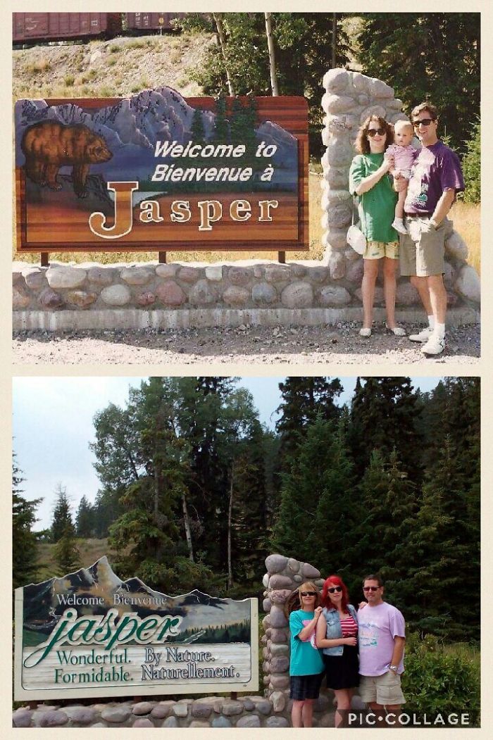 Little Baby At Age 2 With Her Parents At Jasper. And 22 Years After. The Baby Lives There Now! :)