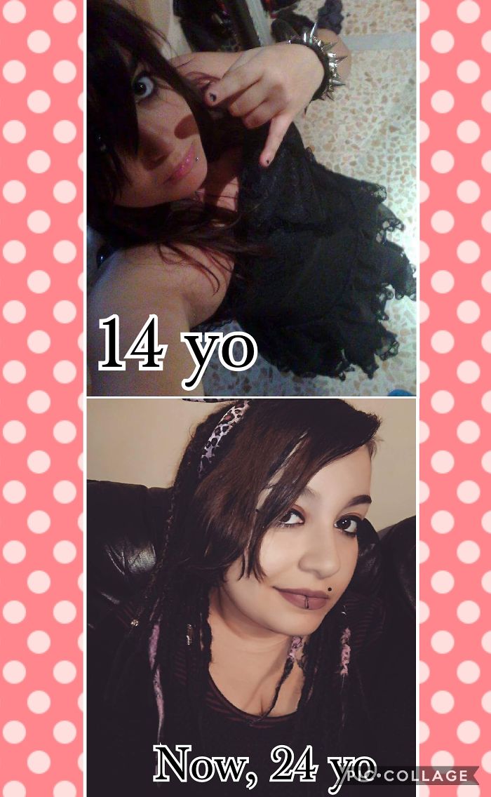 14 Years Old Me Vs Me Today. Nothing Changed, My Makeup Is Better Though (: