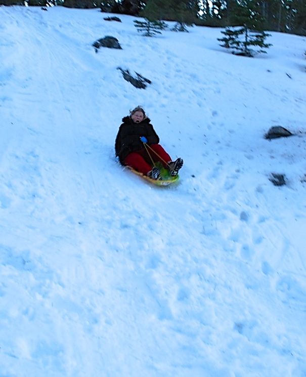 Grandma's First Time Sledding.
