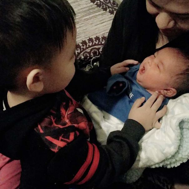 My 2 Yr Old Son Meets His 2 Month Old Cousin For The First Time.