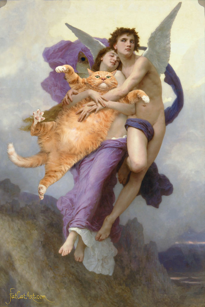 William-adolphe Bouguereau, The Abduction Of Psyche And The Fat Cat