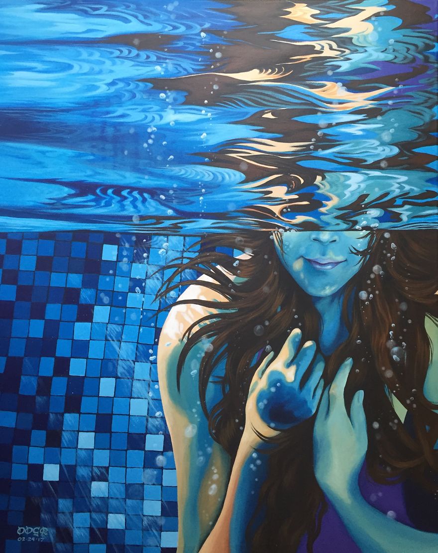 I Create Realistic Paintings Using Different Techniques