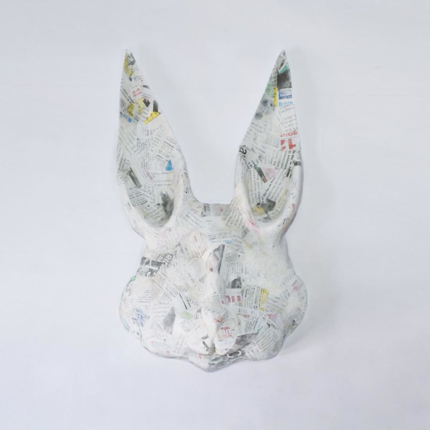 I Made A Simple Bunny Mask Out Of Paper M&acirc;ch&eacute;