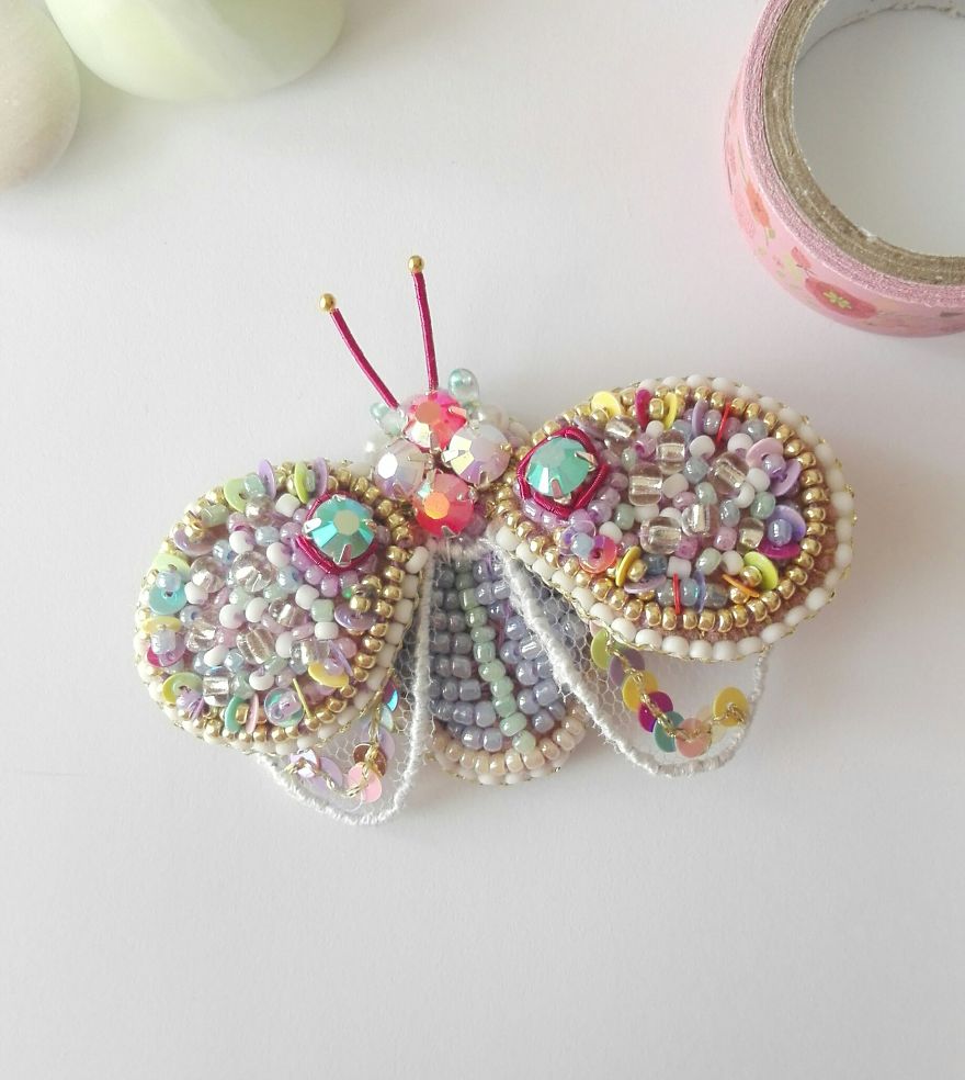 Pastel Beetle Brooch