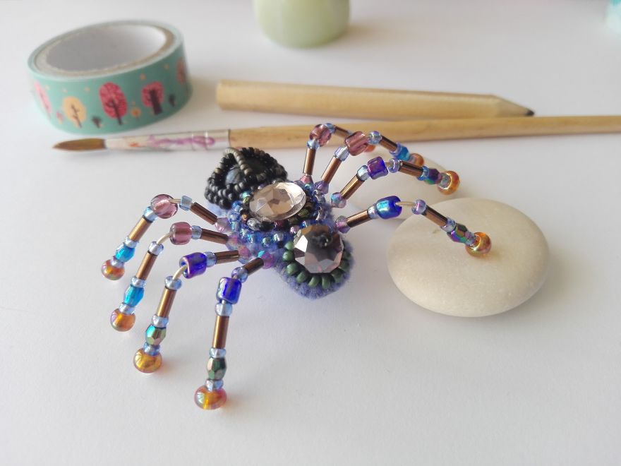 Crusader Spider Brooch With Black Onyx Gemstone