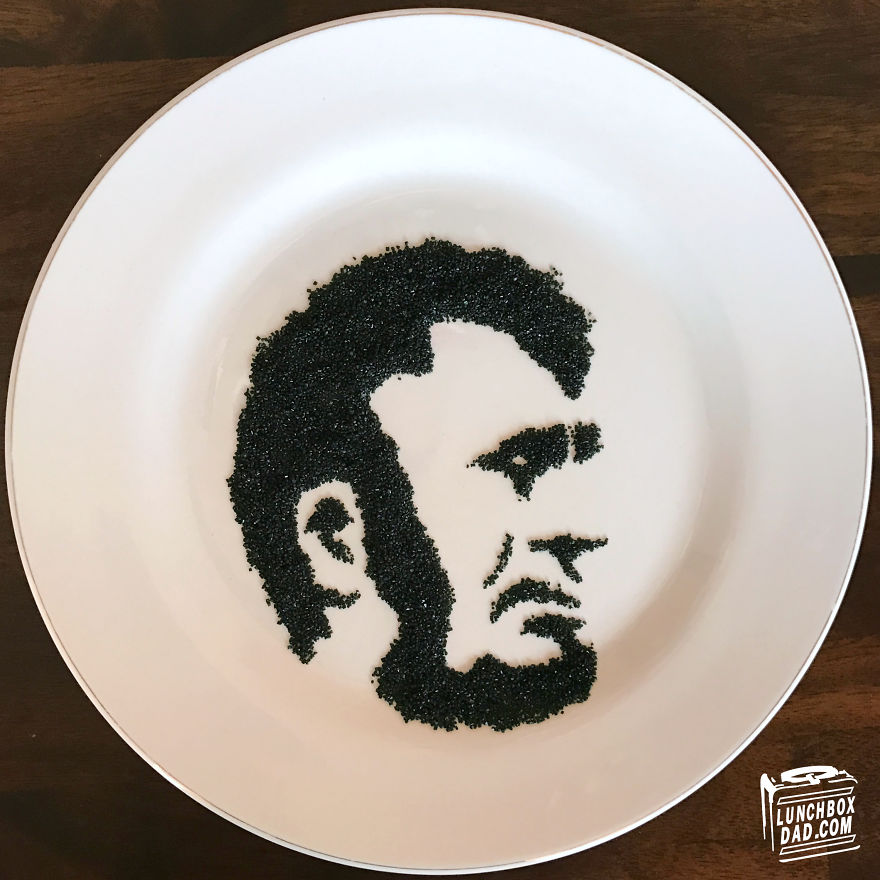 I Make Portraits Out Of Sugar Sprinkles To Surprise My Kids In The Morning