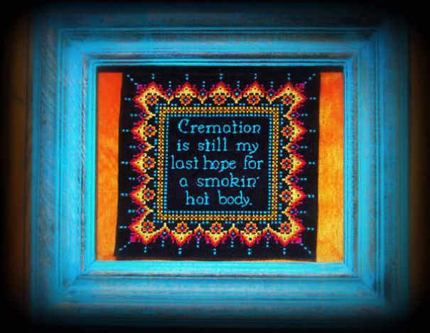 I Subvert Traditional Cross-Stitching To Create Hilarious And Colorful Works Of Art