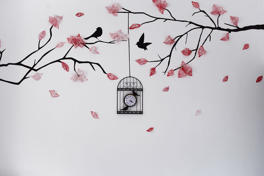 I Create 3D Magnolia Flowers On Walls Using Industrial Silicone