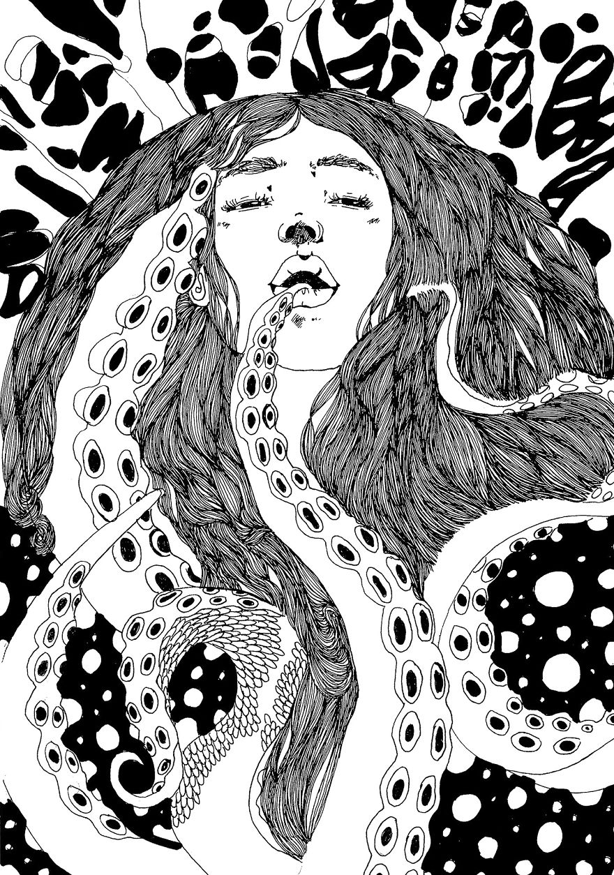 I Enjoy Creating Art Using Black Pens