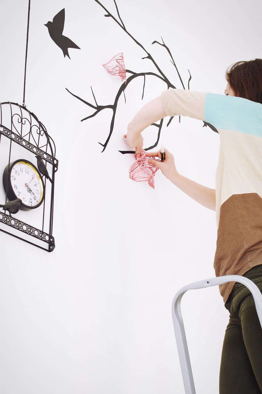 I Create 3D Magnolia Flowers On Walls Using Industrial Silicone