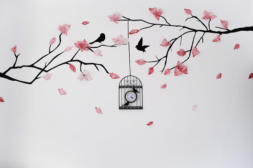 I Create 3D Magnolia Flowers On Walls Using Industrial Silicone