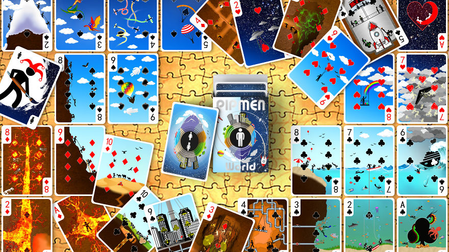 I Made A Deck Of Cards Where Each Individual Picture Connects To Make A Giant Puzzle!