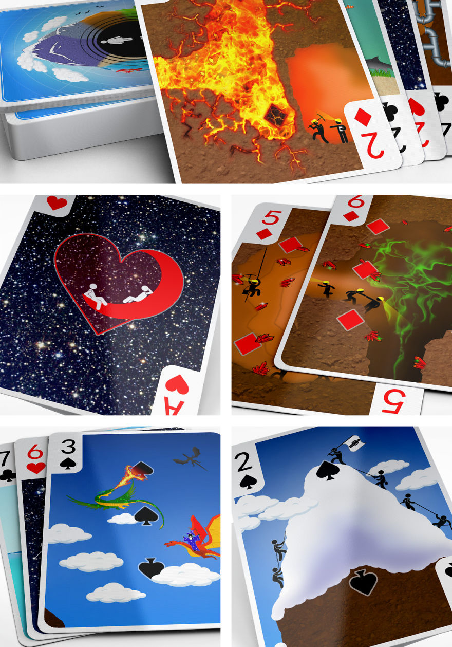 I Made A Deck Of Cards Where Each Individual Picture Connects To Make A Giant Puzzle!