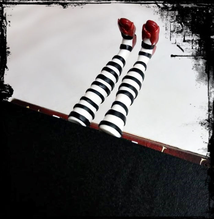 I Make Polymer Clay Book Hero Legs That Come Out Of The Book Pages
