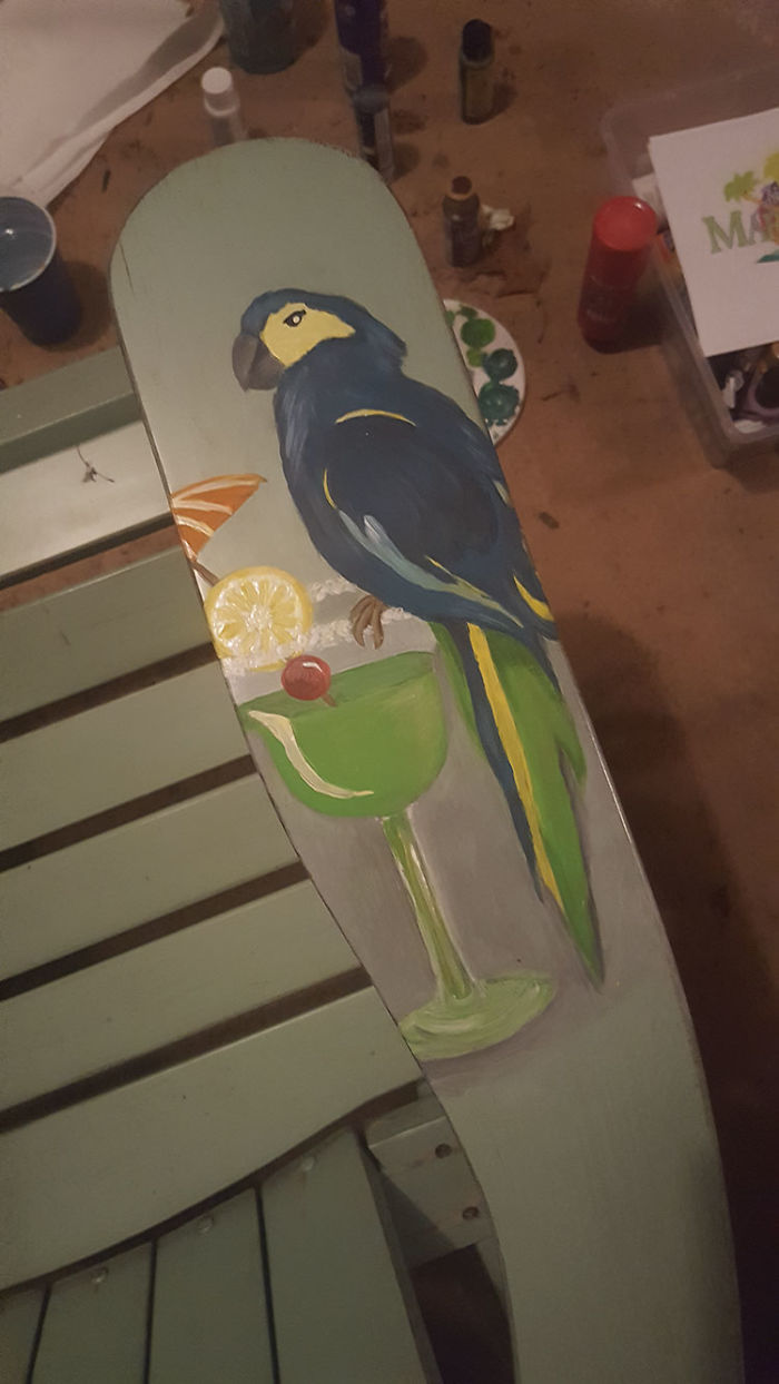 I Painted A Personalized Margaritaville Themed Adirondack Chair