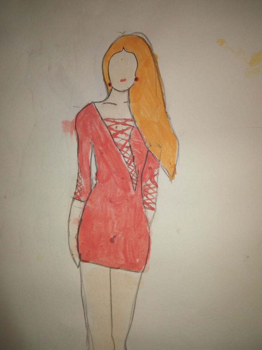 I Started To Draw Fashion Sketches.