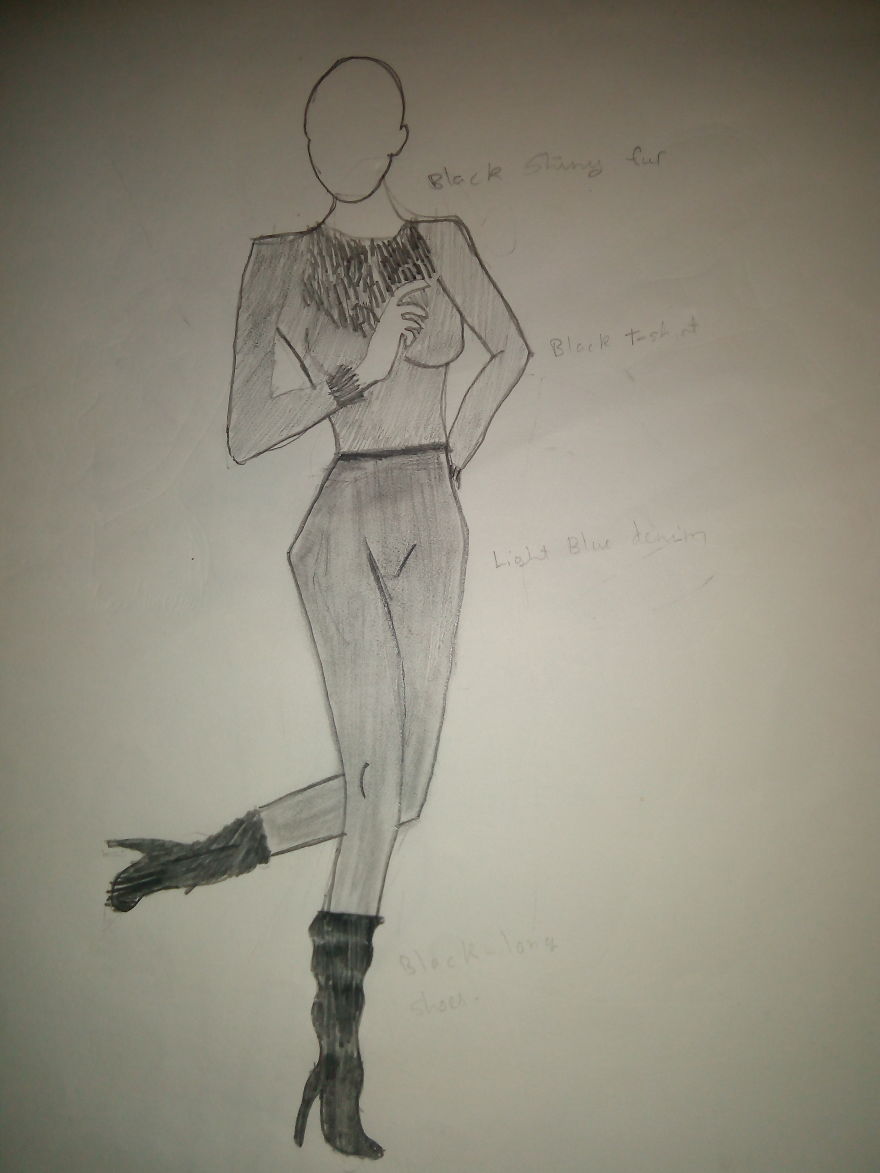 I Started To Draw Fashion Sketches.