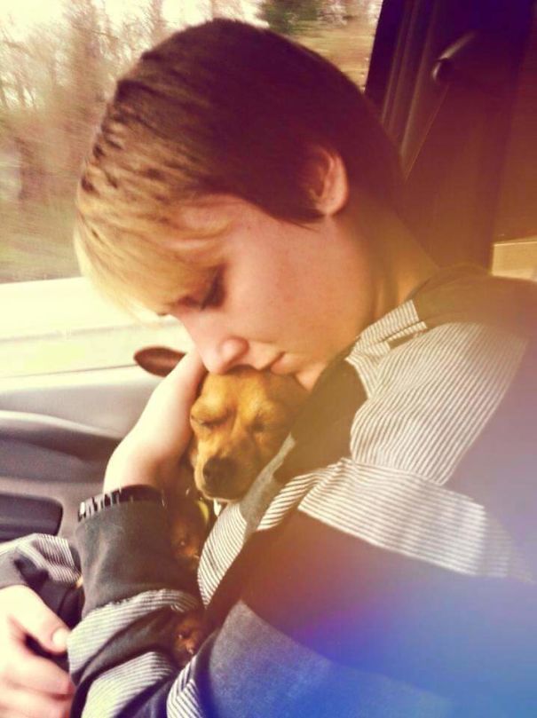 His First Sigh Of Relief, 5 Minutes After Leaving The Shelter With Him.