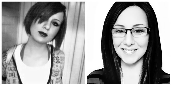 Left: Me At 17.... (2007) Right: Me Now. (2017)