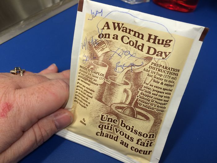 Was Told There Was A Surprise In My Lunch Bag!! Definitely Warmed Me Up!! 😊