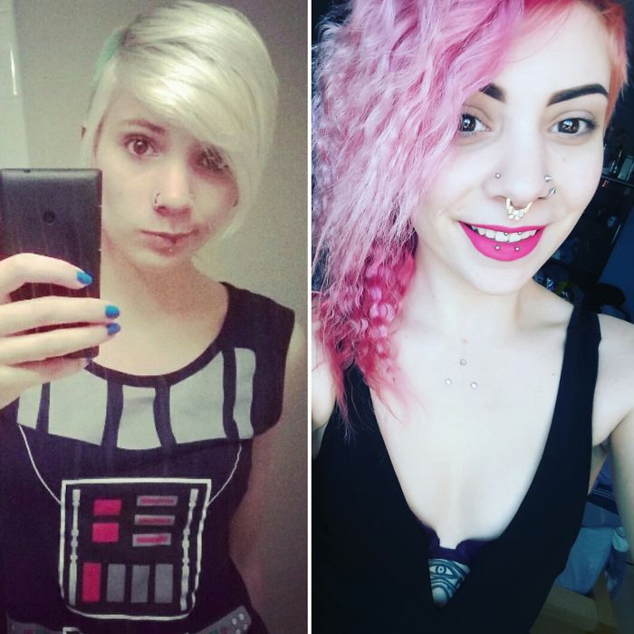 4 Years Difference, From A Highschool Tomboy Weirdo To The Manager Of A Salon. I May Still Be Alternative, But I Feel Like Ive Really Grown Into Myself :)