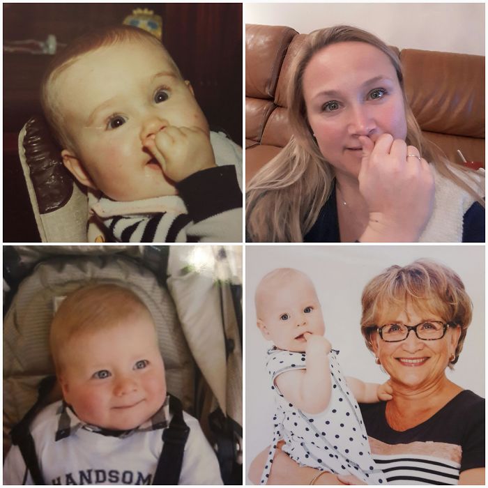 L.me 1980. R. Me 2017. L.my Son 2011. R.my Daughter 2013 With My Mother. Strong Genes