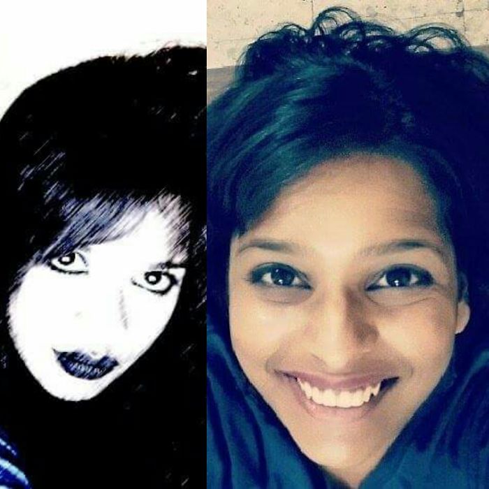 (left) Me At 16. (right) Me At 24.