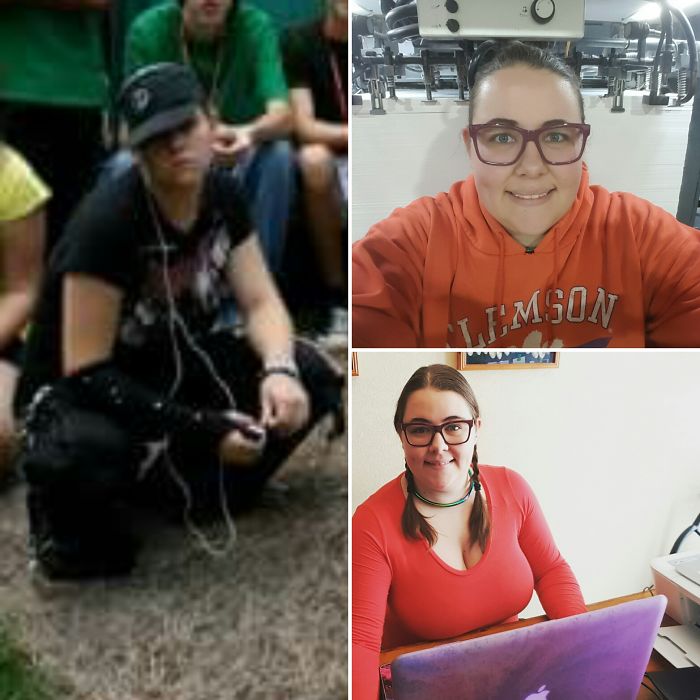 Me In 2009 At 17, Clinically Depressed (left). In 2017 At Age 25, I Am A Successful Offset Printing Apprentice And Graphic Designer With A Bachelor Of Science (right). Still Love System Of A Down, Though.