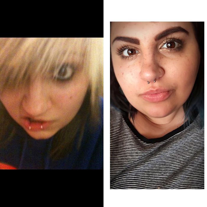 Self Pierced Snake Bites And Lots Of Eyeliner To Cute Septum And Freckles ✌🏽