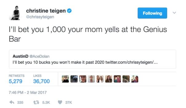 Crissy Teigen Shuts Down Twitter Hater