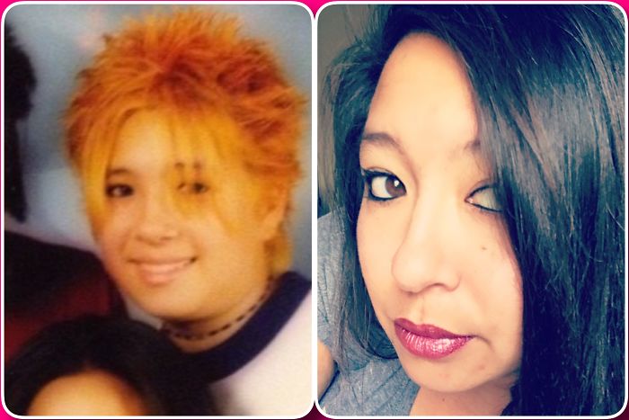 1999 (i Think?) Vs Today: I Recall I Wanted To Shave My Head And This Was My Parents' Compromise. I'm A Nanny Now.