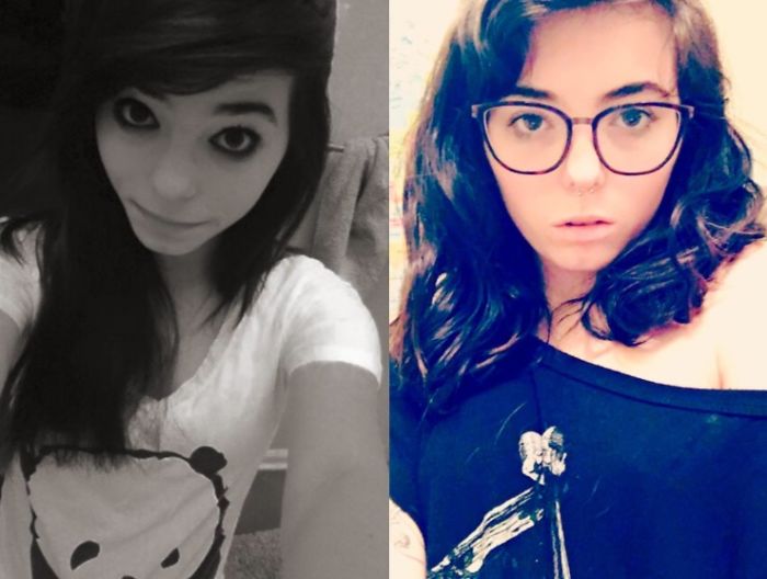 15 Year Old Me Vs 20 Year Old Me. I Still Listen To Some Of The Same Music But I'd Say My Emo Days Are Pretty Much Over