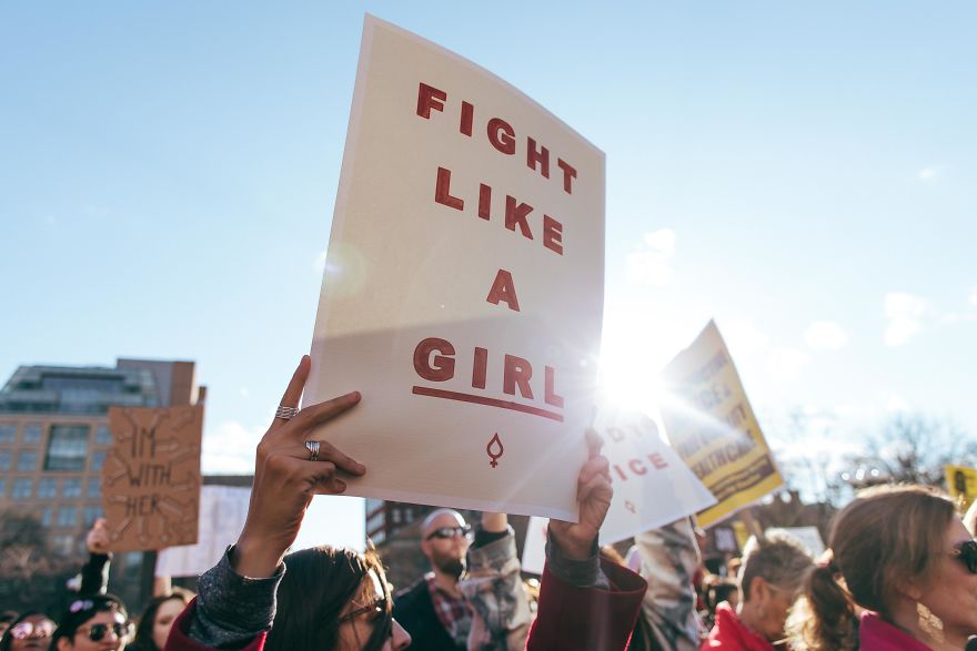 We Made Protest Posters With Our Period Blood For The International Women's Day Rally NYC