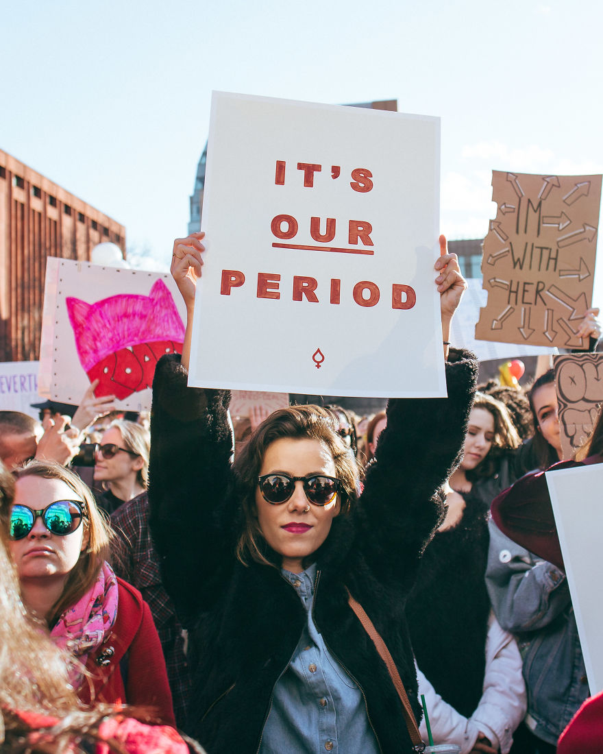 We Made Protest Posters With Our Period Blood For The International Women's Day Rally NYC We Made Protest Posters With Our Period Blood For The International Women's Day Rally NYC