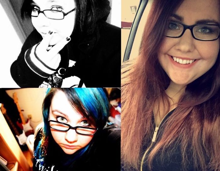 Junior Year Of High School Vs. Now At 25. I Wanted To Be In A Punk Rock Band And A Photographer, Touring The World. Now I Work In Medical Billing, But I Sing And Take Pictures For Fun!