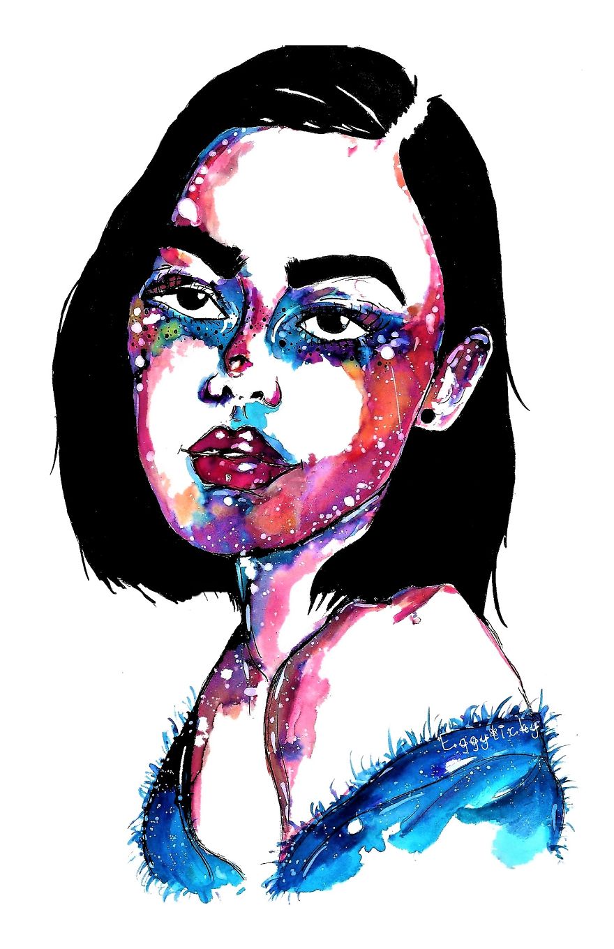 I Draw Watercolour Portraits Of Beauties I Draw Watercolour Portraits Of Beauties