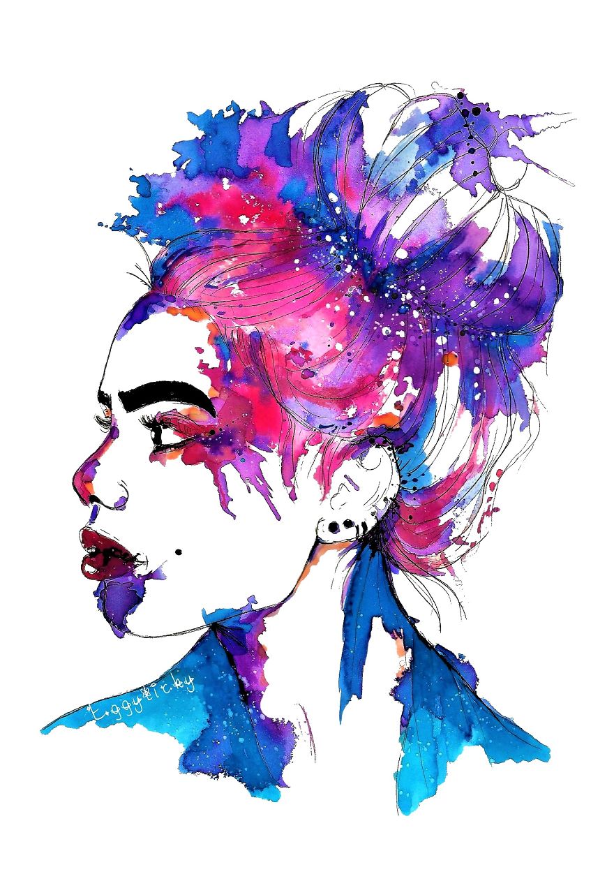 I Draw Watercolour Portraits Of Beauties I Draw Watercolour Portraits Of Beauties