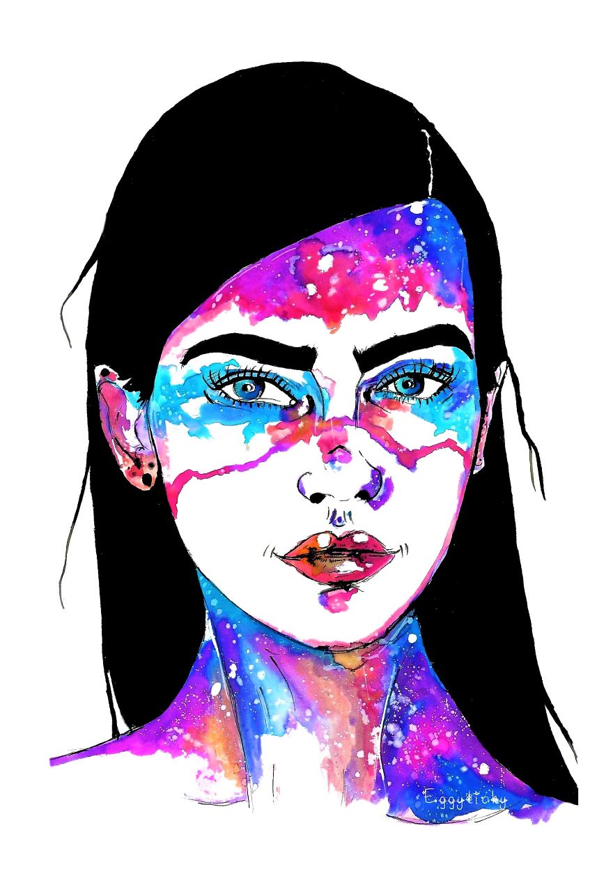 I Draw Watercolour Portraits Of Beauties