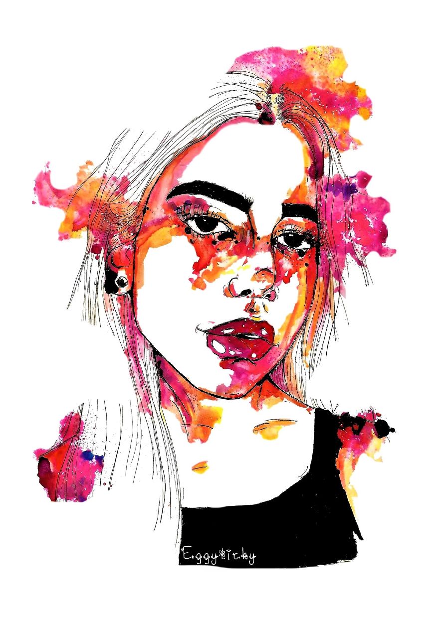 I Draw Watercolour Portraits Of Beauties I Draw Watercolour Portraits Of Beauties