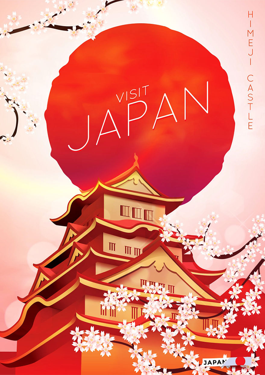 Himeji Castle? Check. Sakuras? Check. Tons Of Red And White? Check!