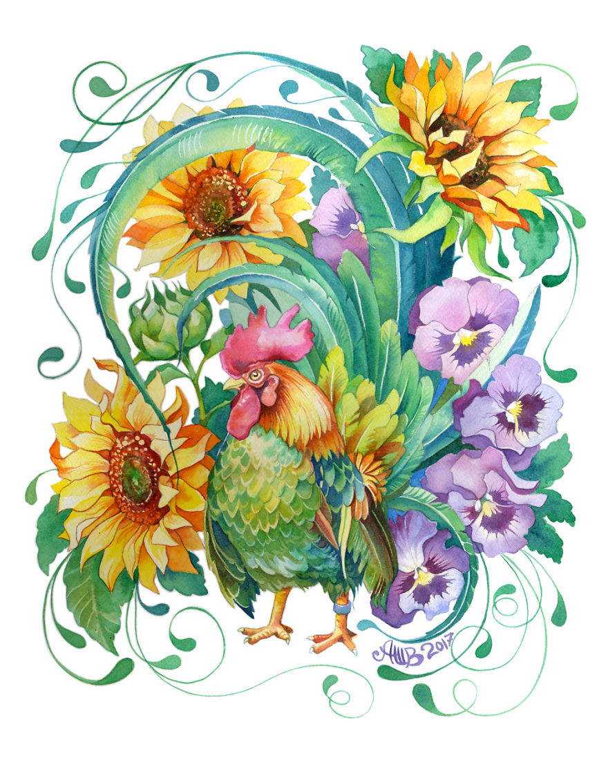 Green (earth) Rooster