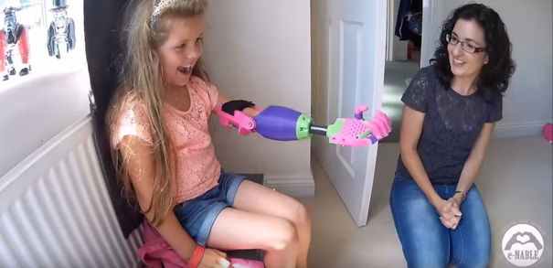 This Girl's Amazing Reaction When She Tries Her 3-d Printed Hand For The First Time