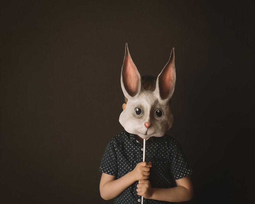 I Made A Simple Bunny Mask Out Of Paper M&acirc;ch&eacute;